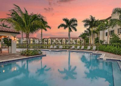 margate rehab center pool sunset