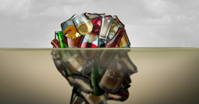 A head full of different types of alcohol