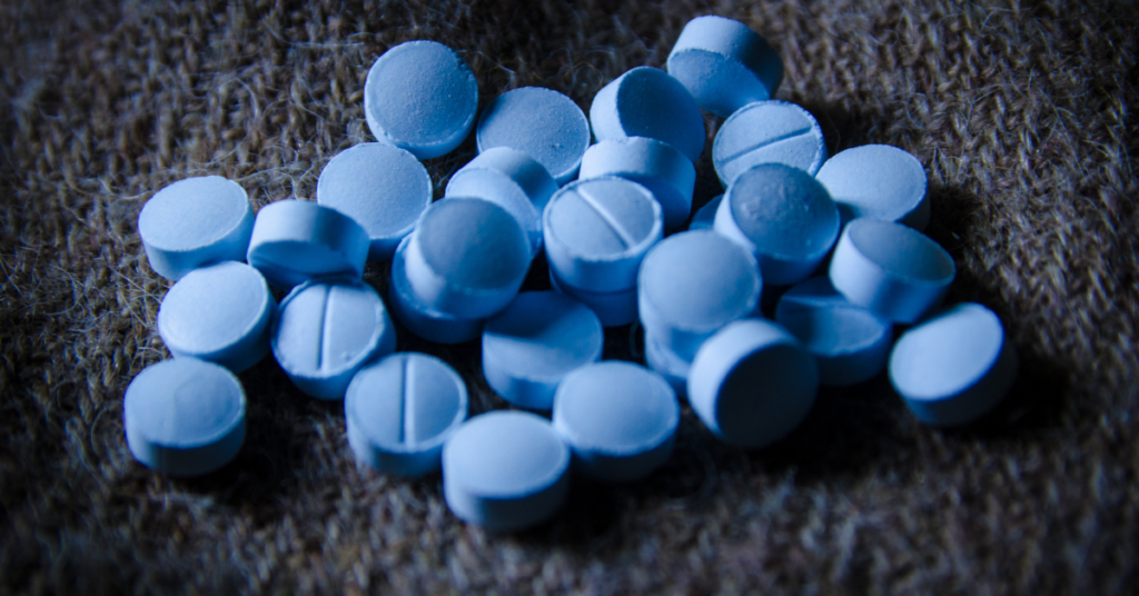 Pile of blue pills